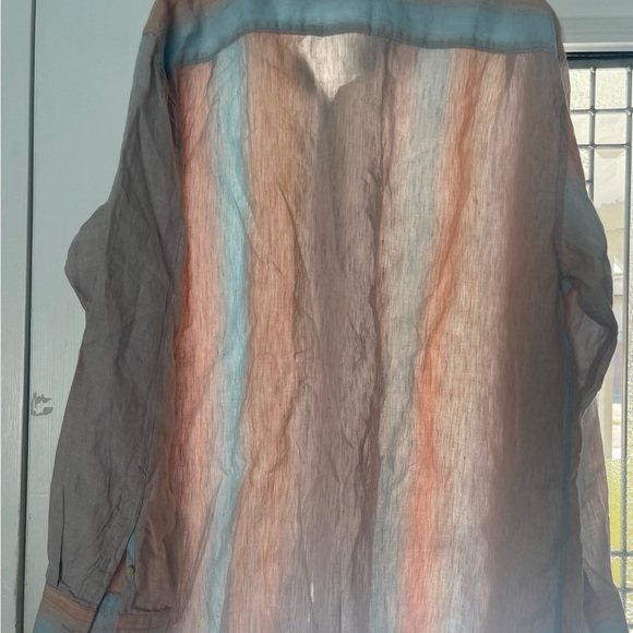 TOMMY Bahama Linen Blend Soleil Shirt Long Sleeve Marlin logo, size XL - Picture 4 of 5